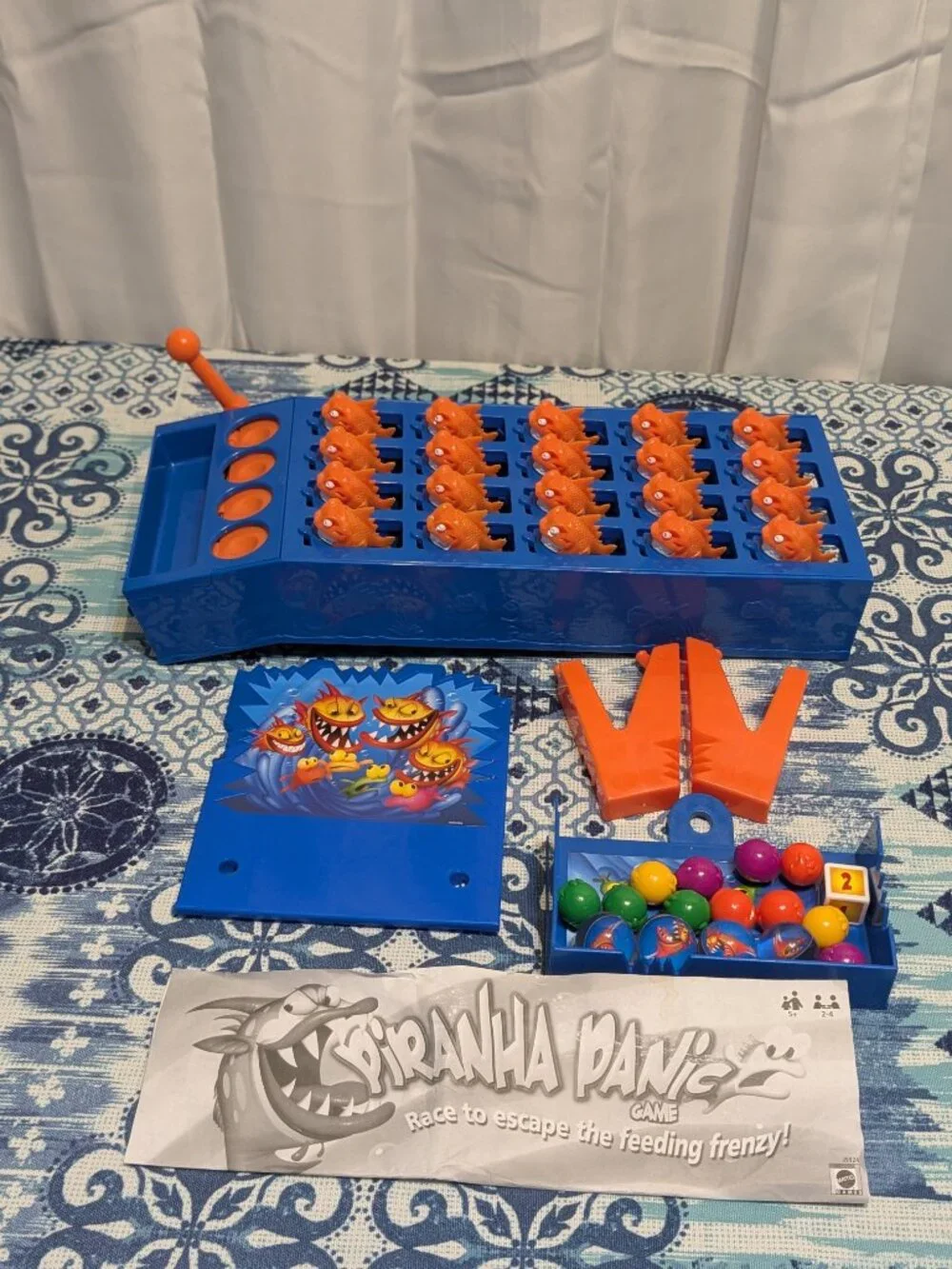2008 Piranha Panic Game Mattel with Box & Instructions 99% Complete Works
